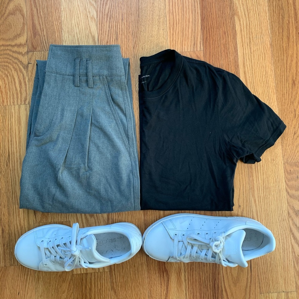 Gray trousers - great for WFH!